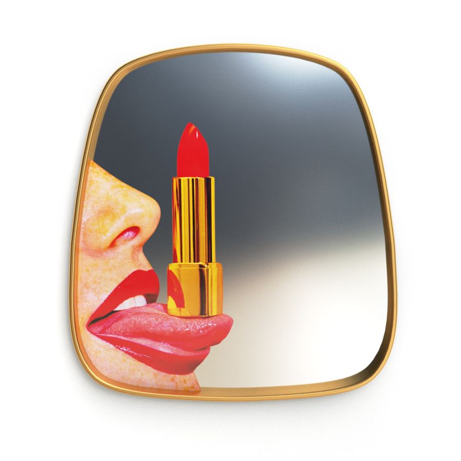 Gold Frame Mirror Tongue by Seletti - Bayte