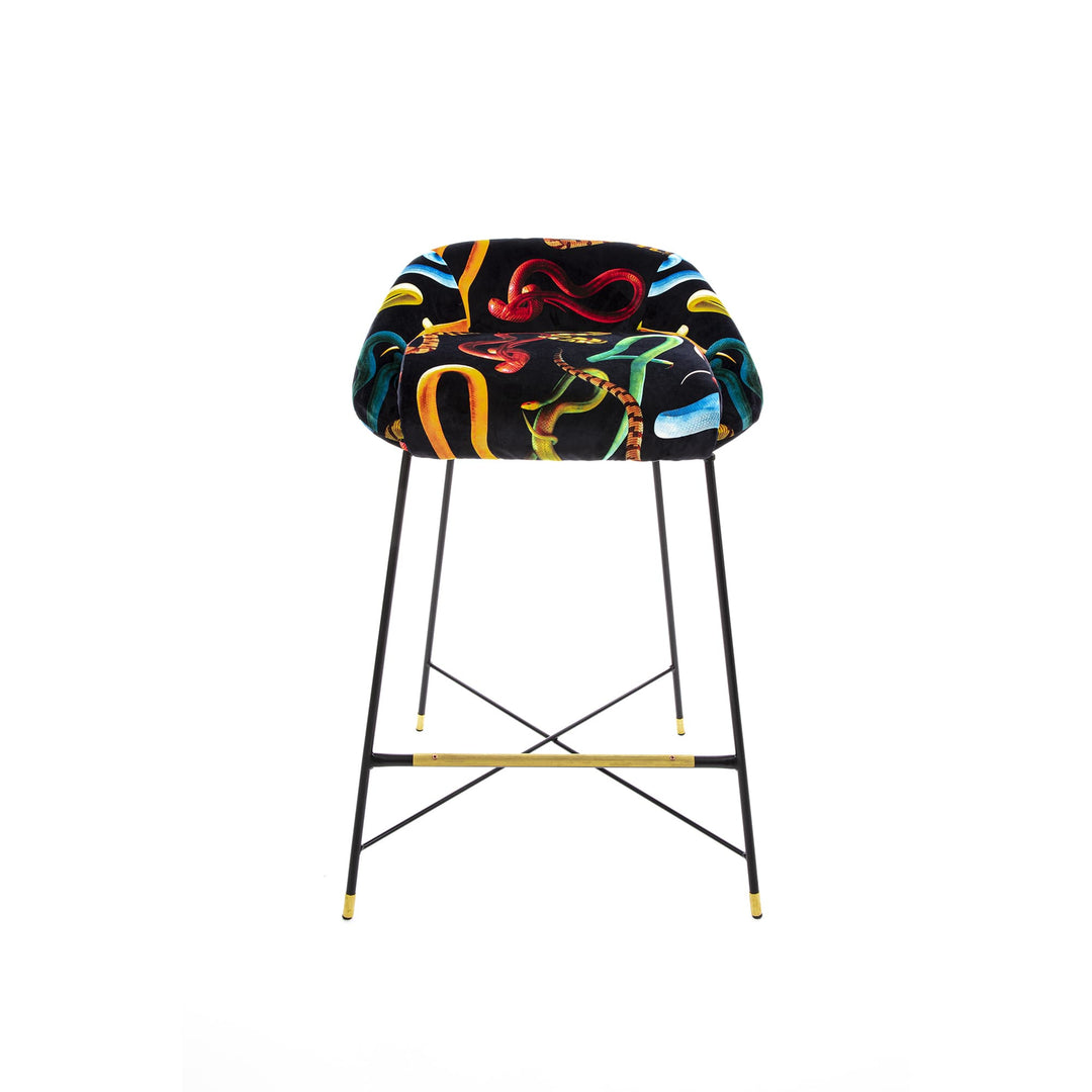 Toiletpaper Snakes Upholstered High Stool by Seletti - Bayte