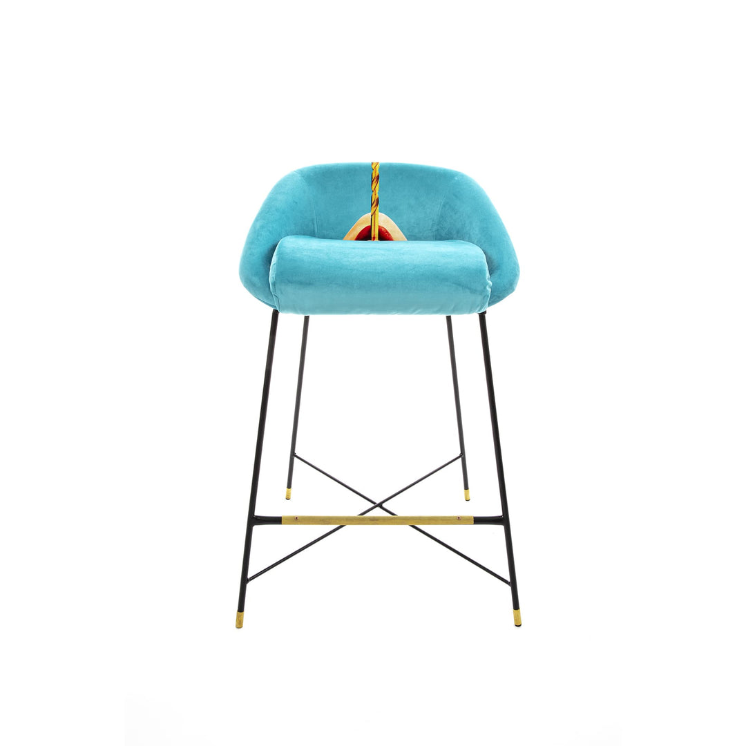 Toiletpaper Drill Upholstered High Stool by Seletti - Bayte