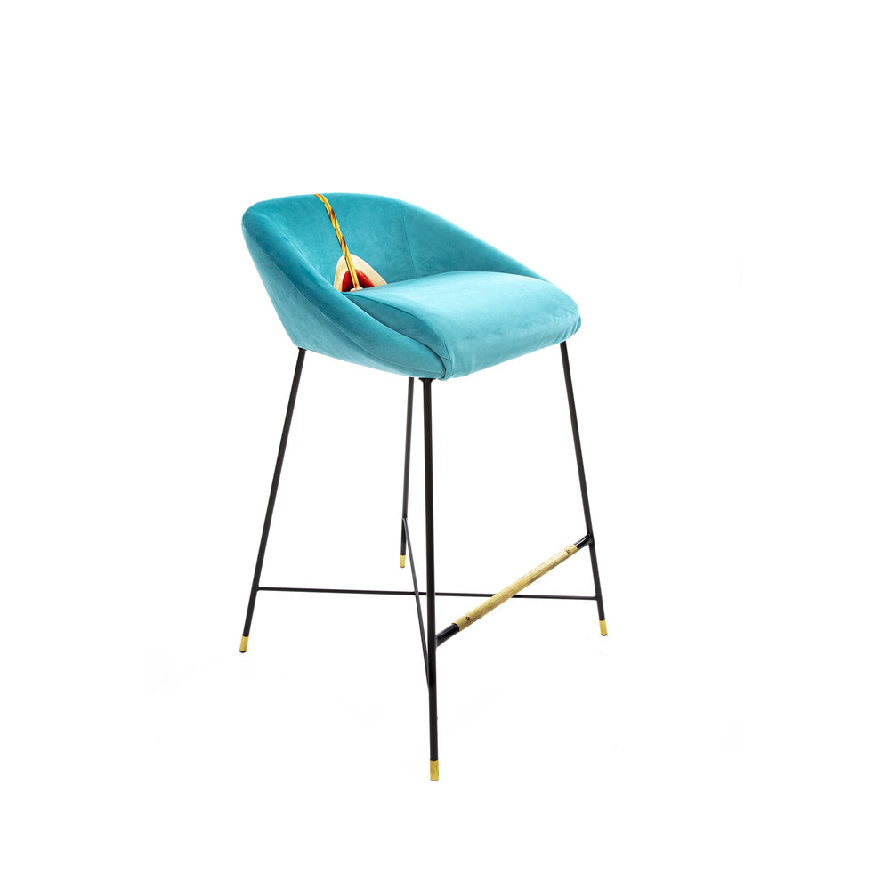 Toiletpaper Drill Upholstered High Stool by Seletti - Bayte
