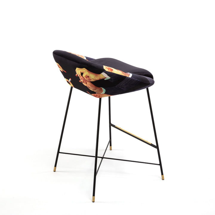 Toiletpaper Black Lipsticks Upholstered High Stool by Seletti - Bayte