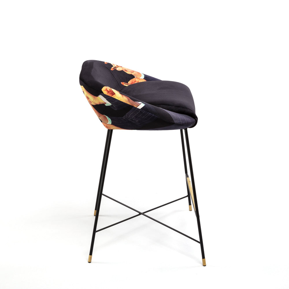 Toiletpaper Black Lipsticks Upholstered High Stool by Seletti - Bayte