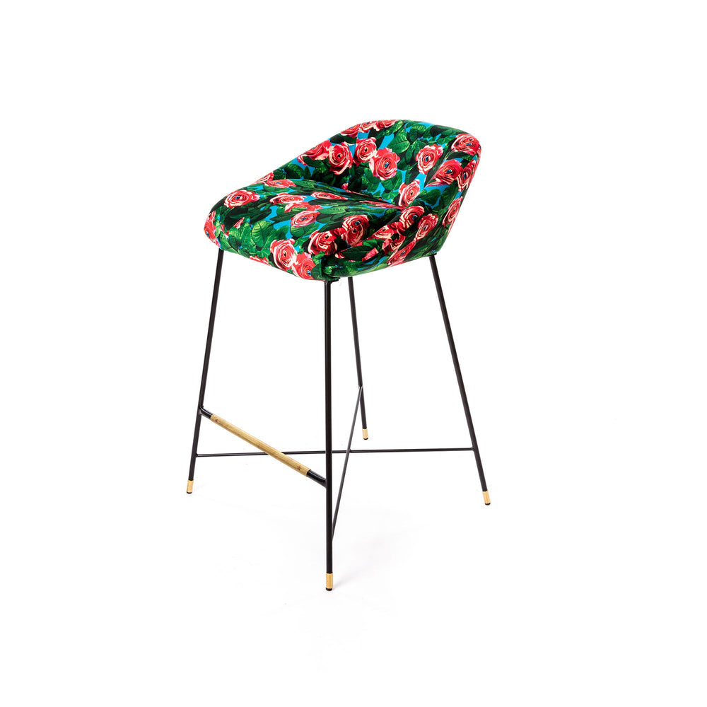 Toiletpaper Roses Upholstered High Stool by Seletti - Bayte