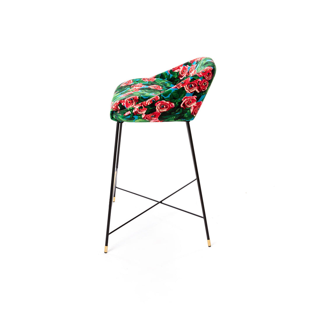 Toiletpaper Roses Upholstered High Stool by Seletti - Bayte