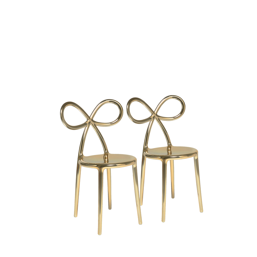 Ribbon Chair Metal Finish - Set of 2 pieces