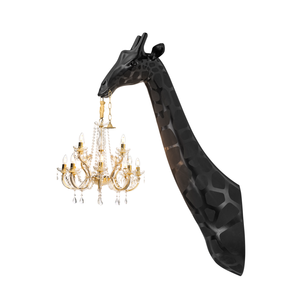 Giraffe in Love Wall Lamp Black design Marcantonio