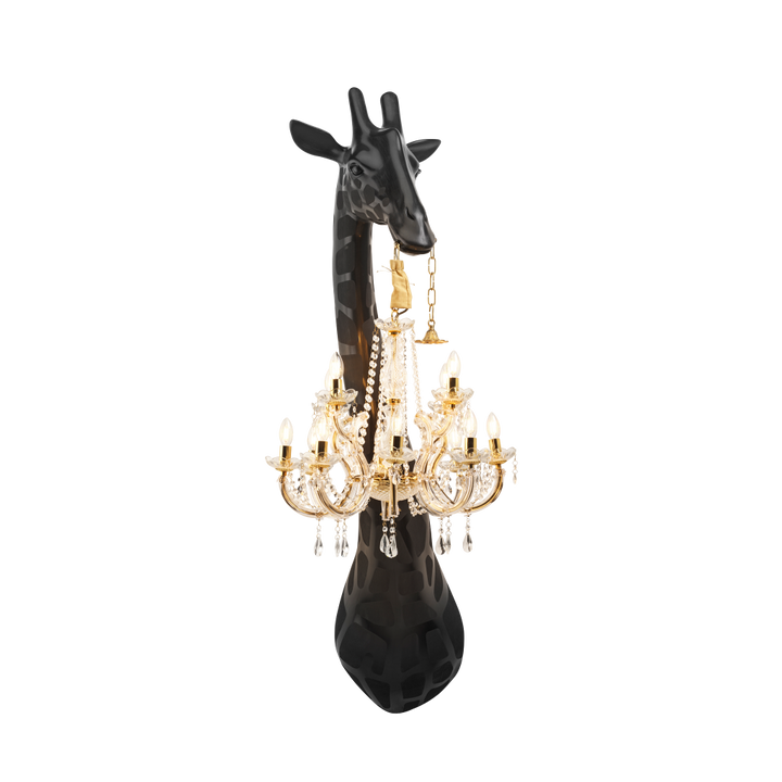 Giraffe in Love Wall Lamp Black design Marcantonio