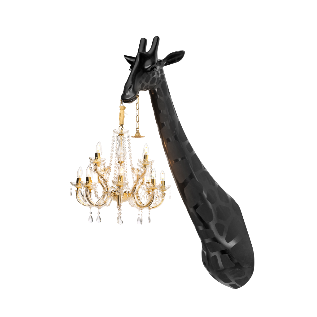 Giraffe in Love Wall Lamp Black design Marcantonio