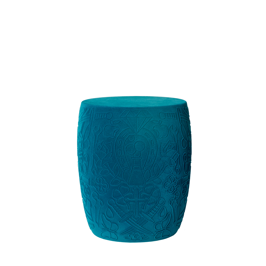 Mexico Stool and Sidetable Velvet Finish