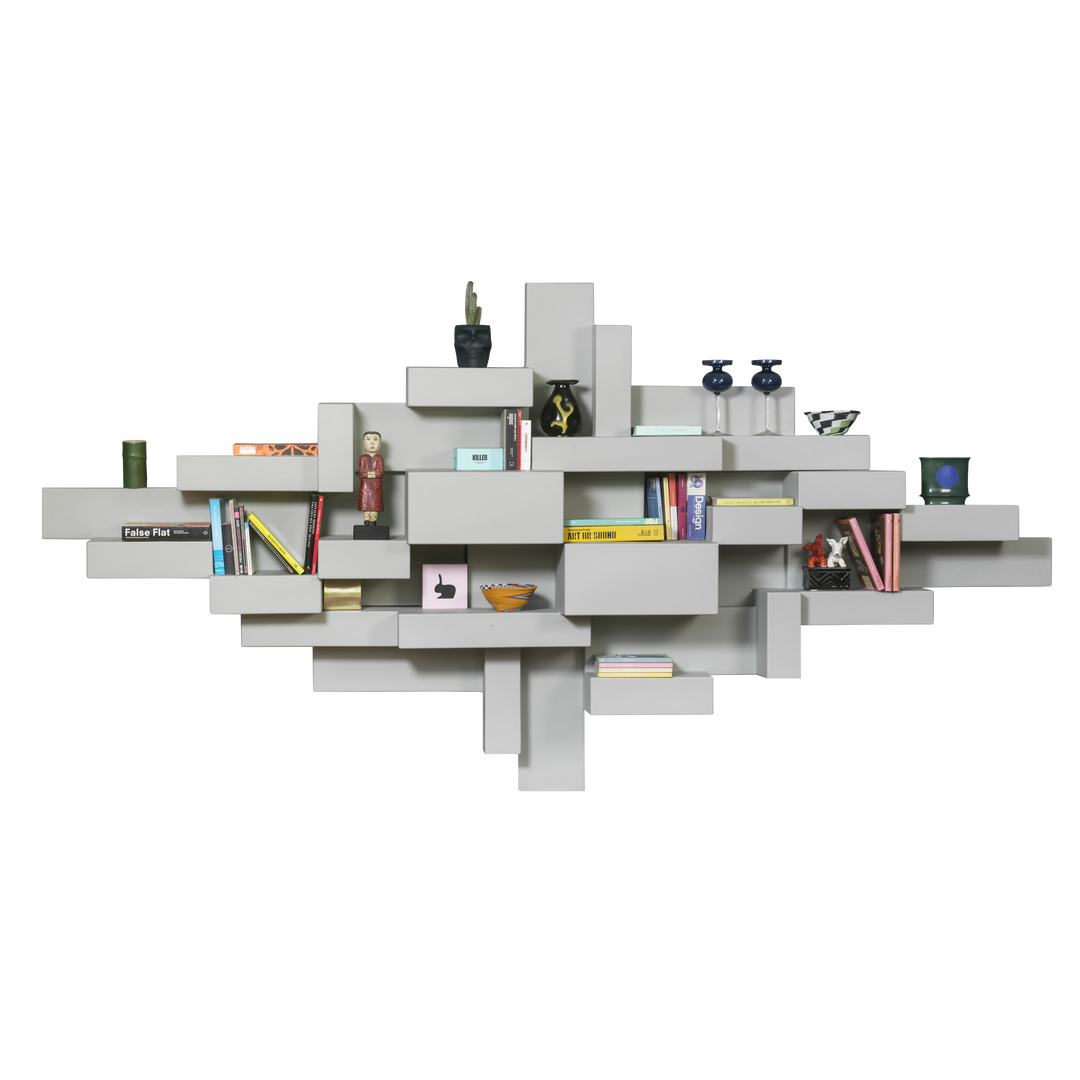 primitive bookshelf black, design studio nucleo by qeeboo