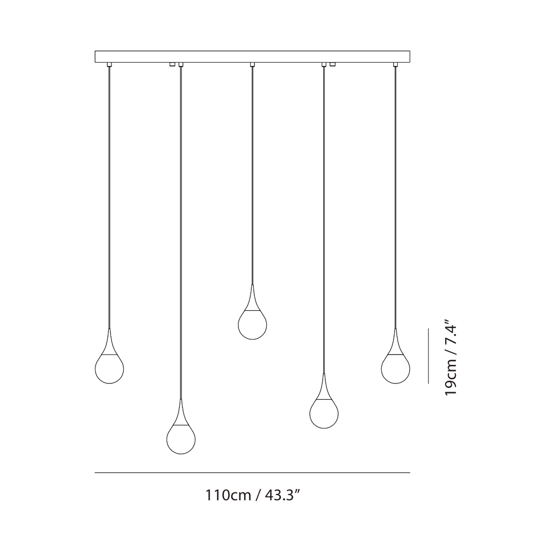Paopao Pendant PL5 by Seed Design, dimension drawing
