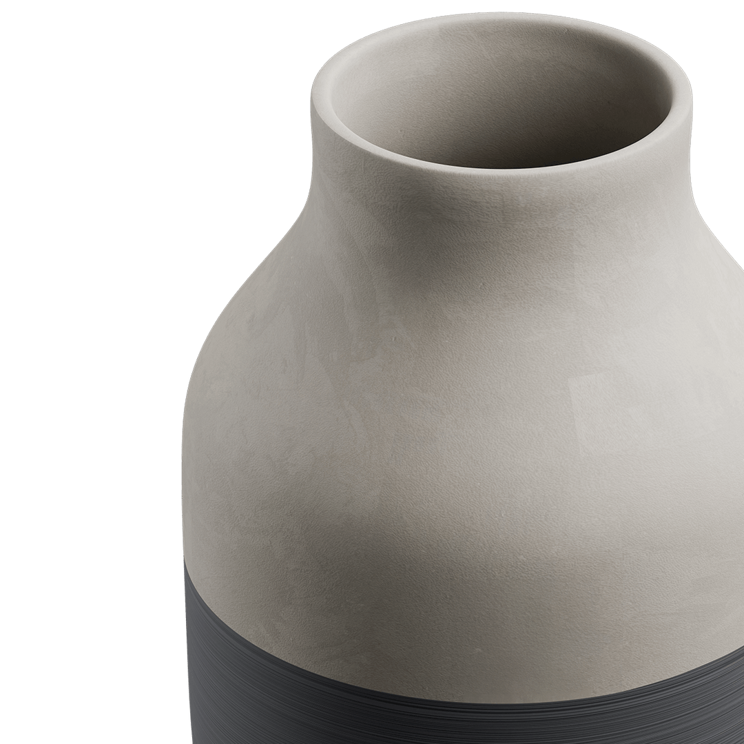 Kähler Omaggio Circulare Vase, Anthracite Grey, H: 12.2"