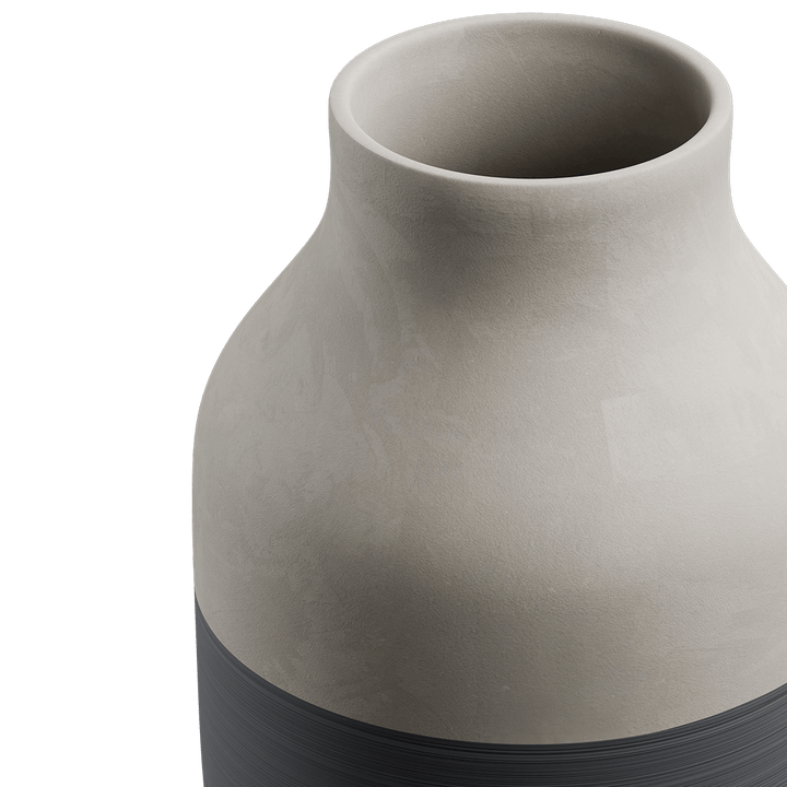 Kähler Omaggio Circulare Vase, Anthracite Grey, H: 12.2"