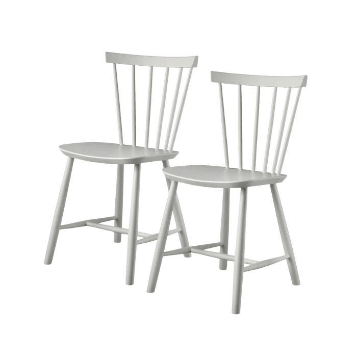 FDB Møbler J46 Dining Chair, Dust &amp; Bones Beech, 2 pcs.