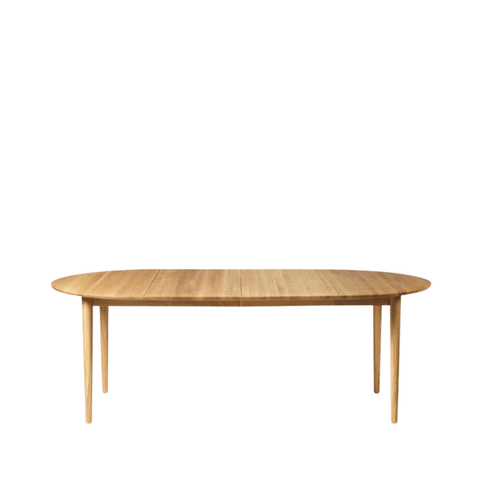 FDB Møbler C62E2TIL Bjørk Dining Table With 2 Extra Leafs, Solid Nature Oiled Oak