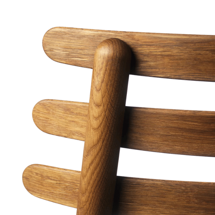 FDB Møbler J48 Chair, Smoked Oak/Black Leather