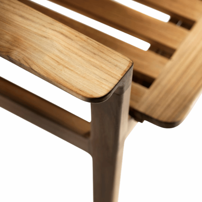 FDB Møbler M12 Sammen 2 Pers. Garden Bench With Backrest, Solid Nature Oiled Teak