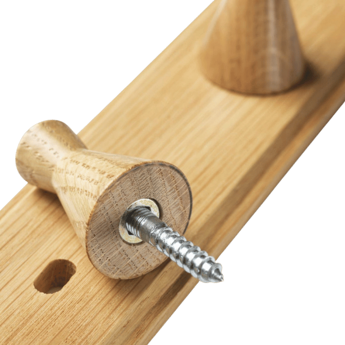 FDB Møbler Q3 Allé Coat Hooks, Nature Lacquered Oak, 3 Hooks