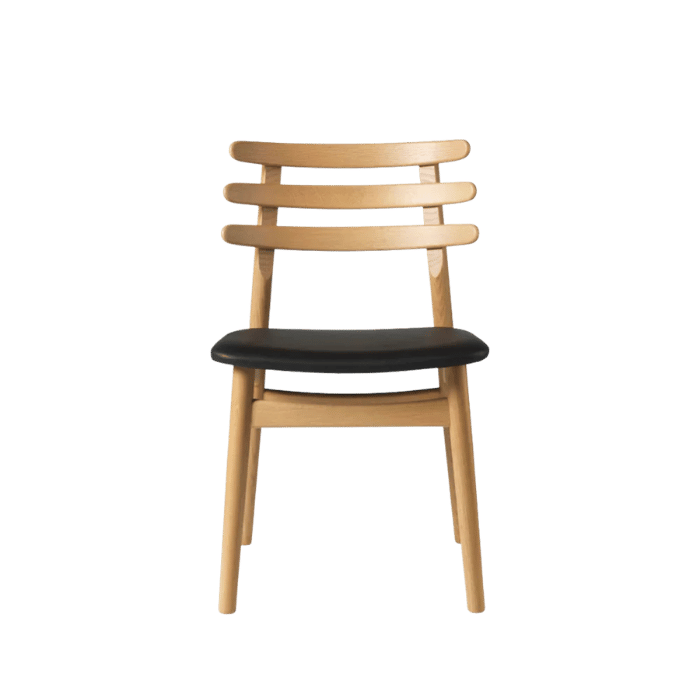 FDB Møbler J48 Chair, Nature Oiled Oak/Black Leather