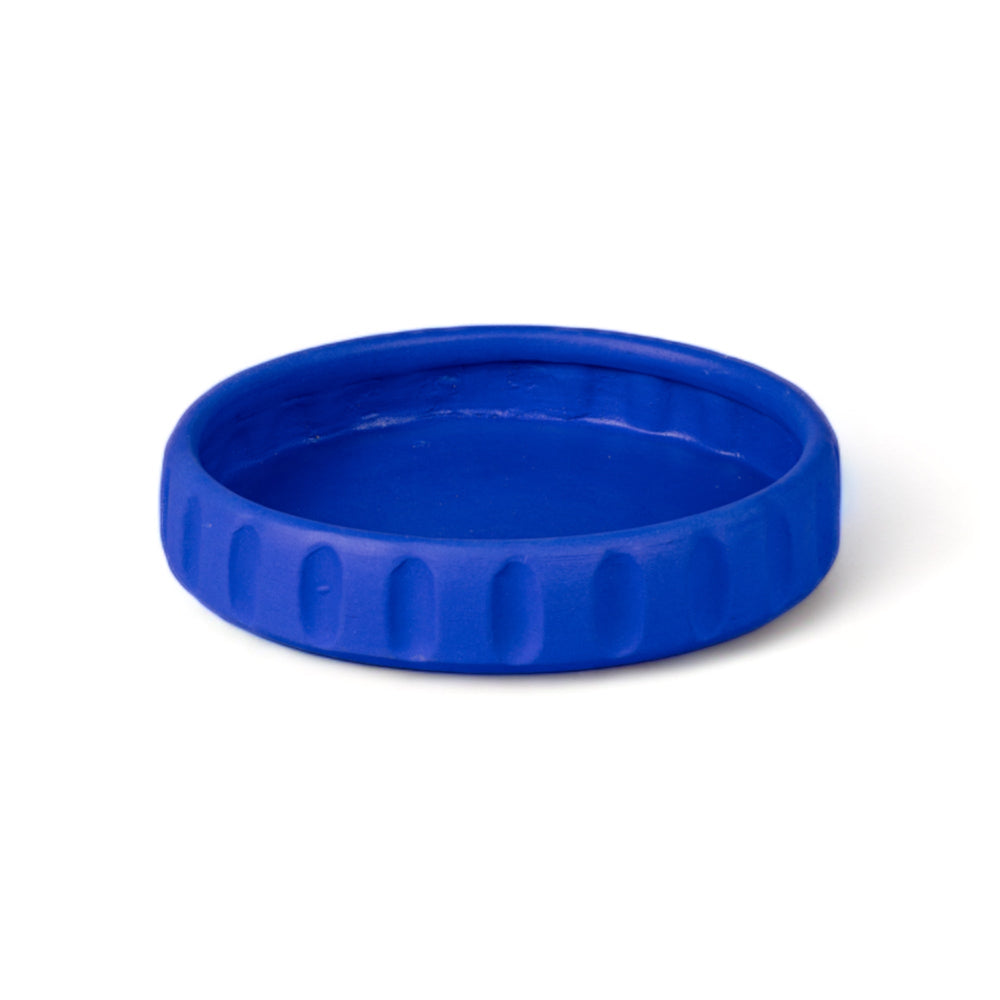 Seletti Magna Graecia Terracotta Vase Dorico Blue, the matching blue saucer on its own