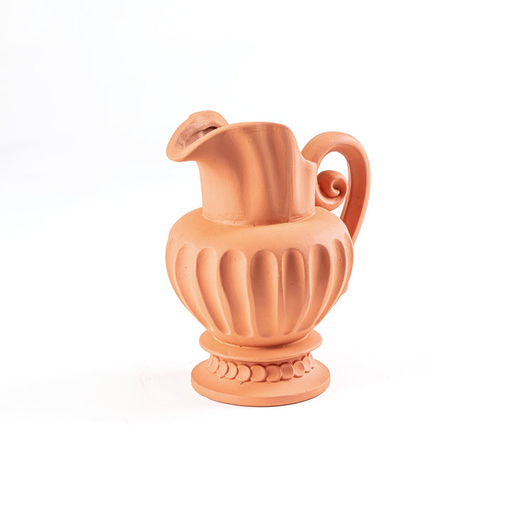Seletti Magna Graecia Terracotta Caraffa, the jug turned to show its curled handle