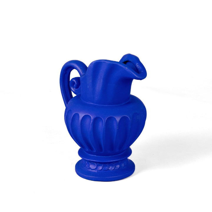 Seletti Magna Graecia Terracotta Caraffa Blue, front view of the blue jug&