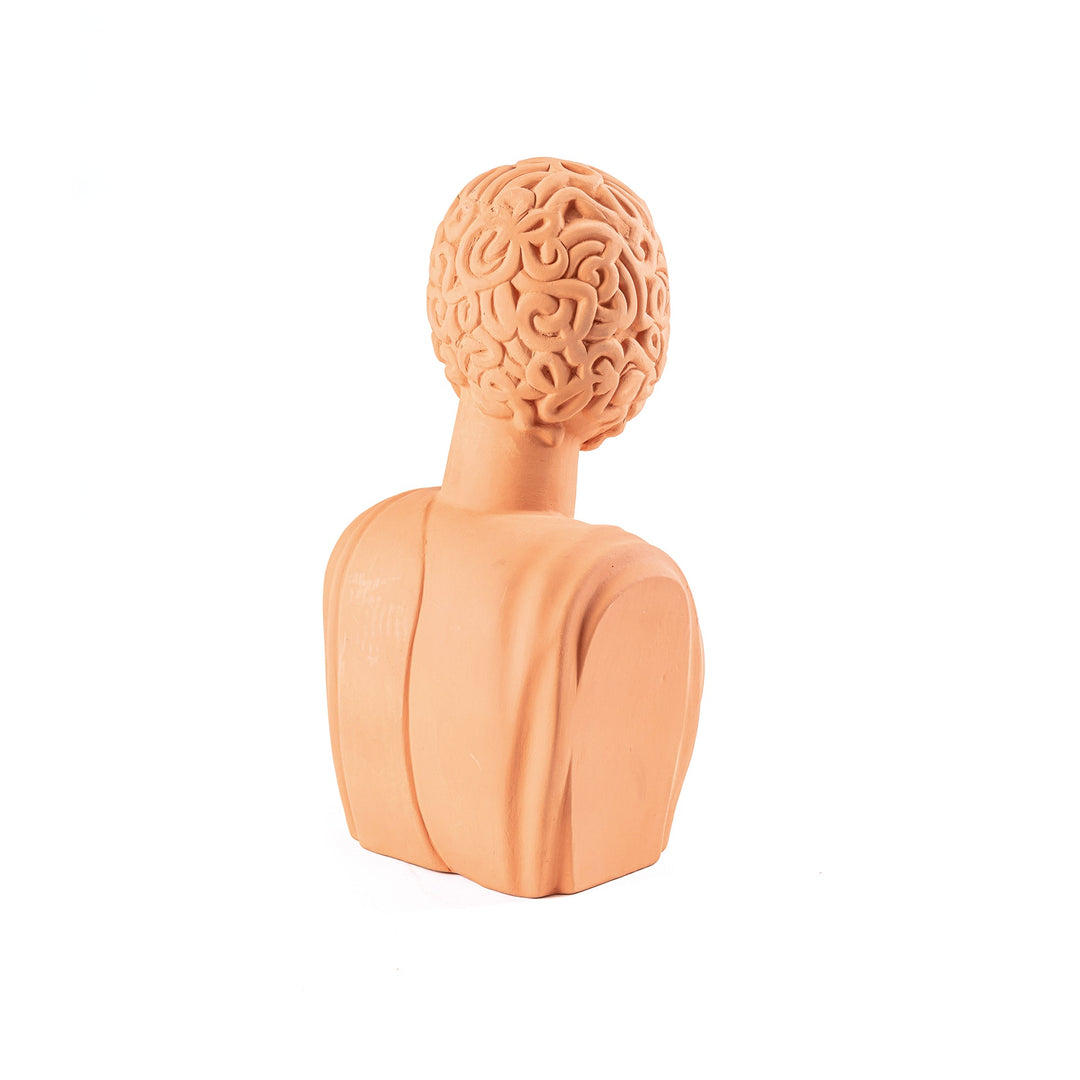 Seletti Magna Graecia Terracotta Bust Man, back view of the bust&