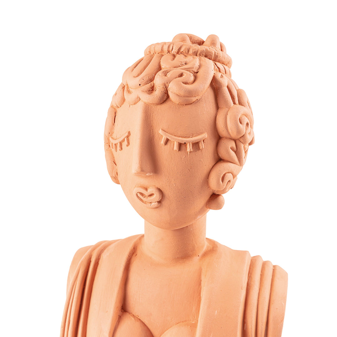 Seletti Magna Graecia Terracotta Bust Poppea, close-up of Poppea&