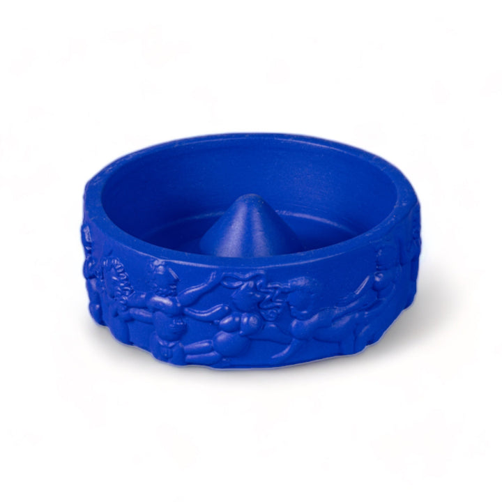Seletti Magna Graecia Terracotta Ashtray Dialogues Blue, front view of the figure frieze around the base