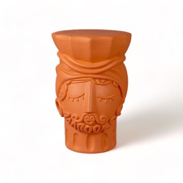 Seletti Magna Graecia Terracotta Stool Man, terracotta stool shaped as a turbaned man&