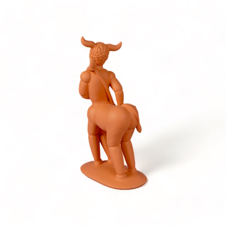 Seletti Magna Graecia Terracotta Statuette Centauro, angled back view of the statuette