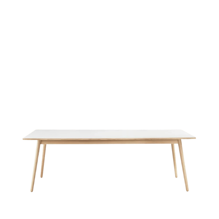 FDB Møbler C35C Dining Table, Nature Lacquered Oak/Light Grey Linoleum