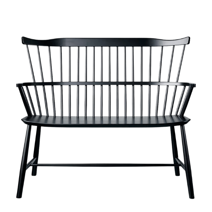 FDB Møbler J52D Bench, Jet Black Painted Beech