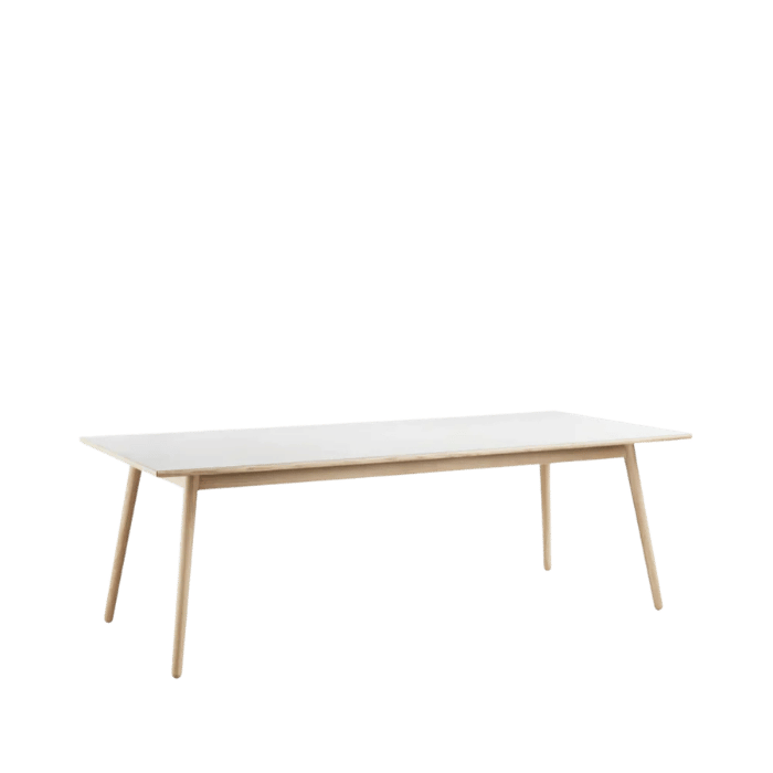 FDB Møbler C35C Dining Table, Nature Lacquered Oak/Light Grey Linoleum