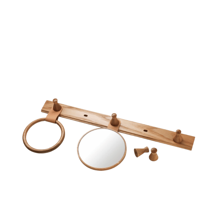 FDB Møbler Q3 Allé Coat Hooks, Nature Lacquered Oak, 5 Hooks
