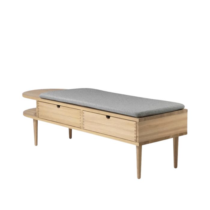 FDB Møbler F24 Bench, Solid Nature Lacquered Oak