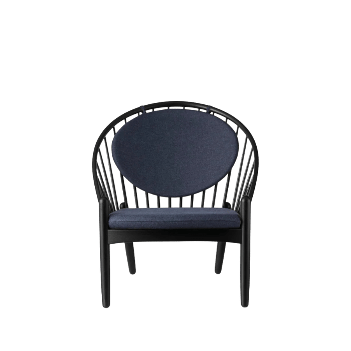 FDB Møbler J166 Jørna Chair, Jet Black Oak/Dark Blue