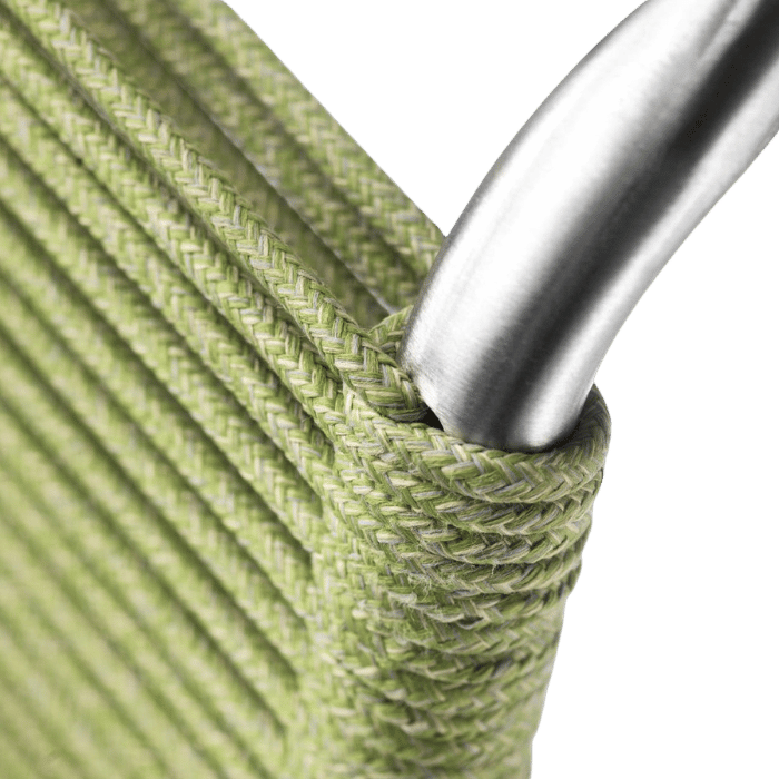 FDB Møbler M20 Teglgaard Cord Chair, Stainless Steel/Brushed Green