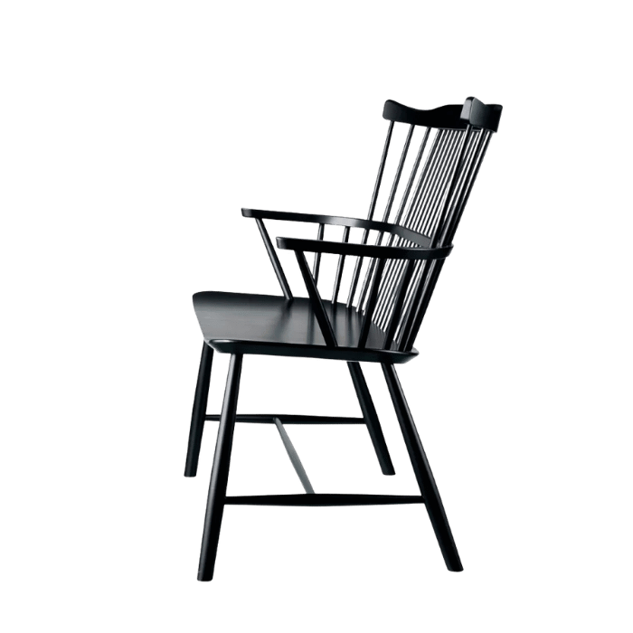 FDB Møbler J52D Bench, Jet Black Painted Beech