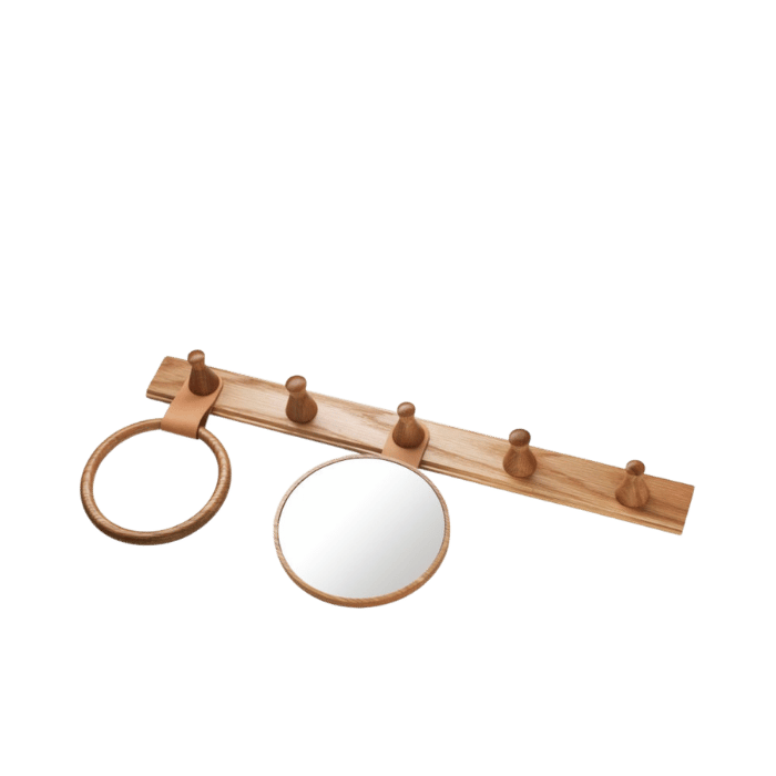 FDB Møbler Q3 Allé Coat Hooks, Nature Lacquered Oak, 5 Hooks
