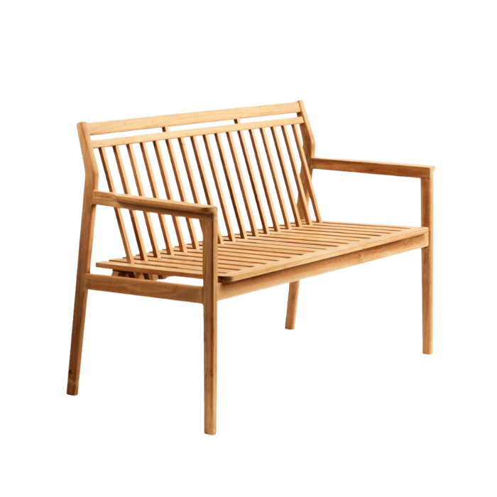 FDB Møbler M12 Sammen 2 Pers. Garden Bench With Backrest, Solid Nature Oiled Teak