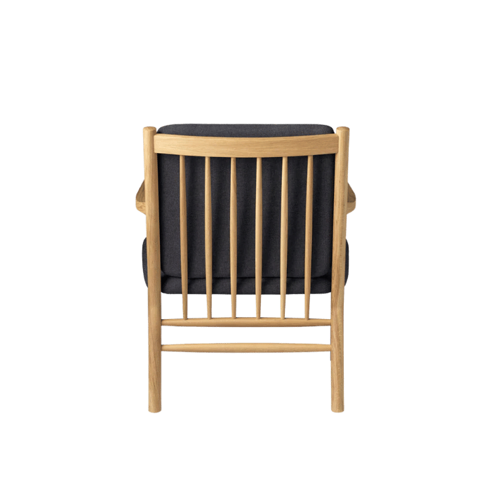 FDB Møbler J147 Armchair, Nature Lacquered Oak/Dark Grey