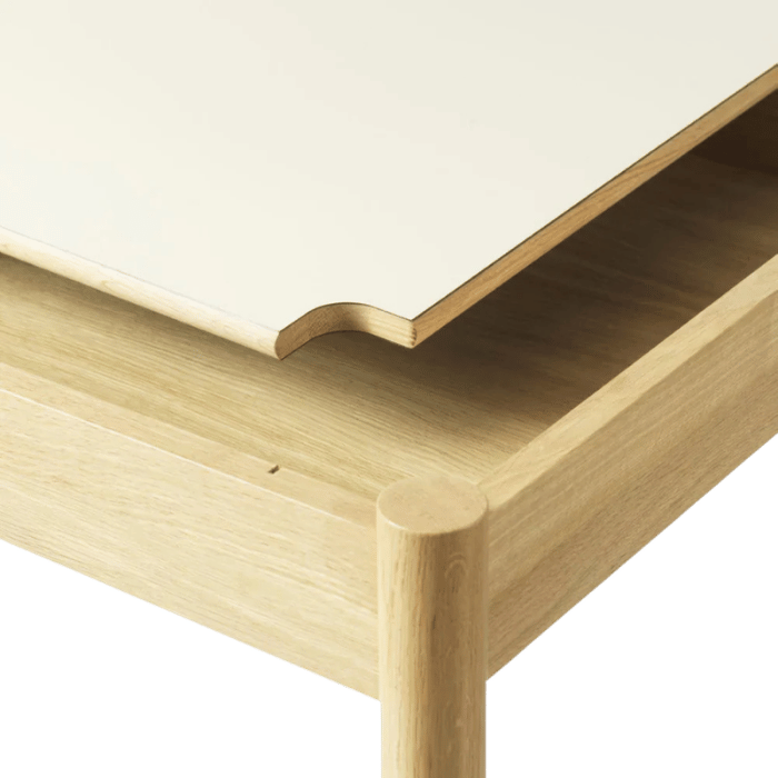 FDB Møbler C44 Coffee Table, Nature Lacquered Oak/Beige