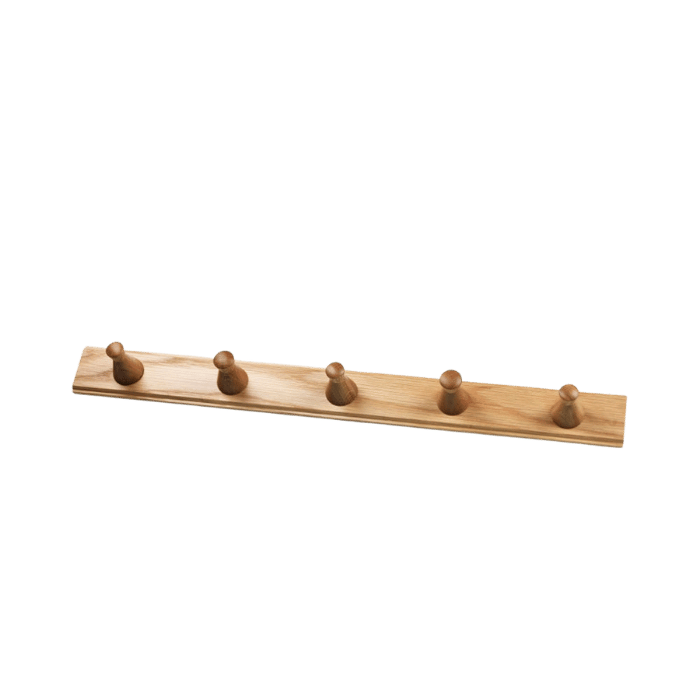 FDB Møbler Q3 Allé Coat Hooks, Nature Lacquered Oak, 5 Hooks