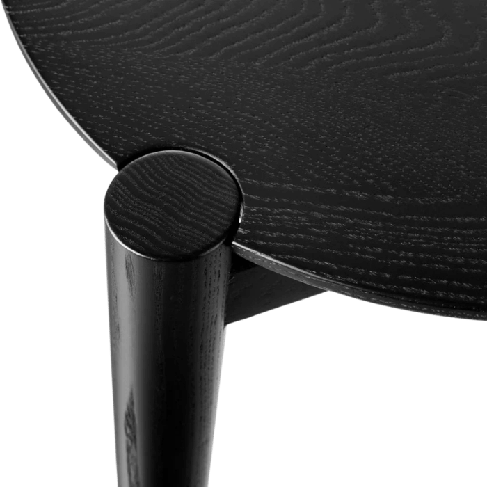 FDB Møbler D102 Søs Coffee Table, Solid Jet Black Painted Oak 70 Ø