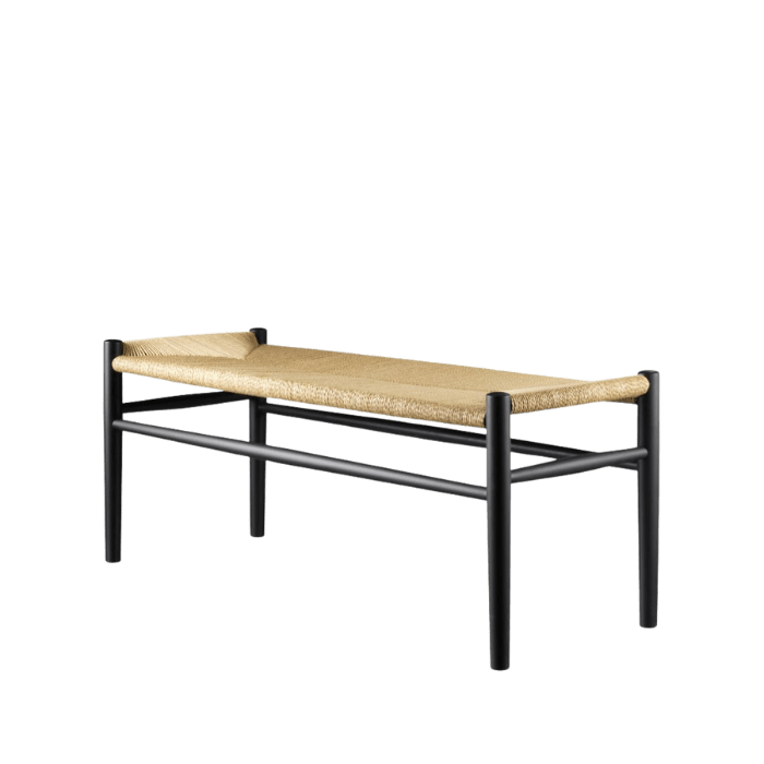 FDB Møbler J83B Bench, Jet Black Painted Beech