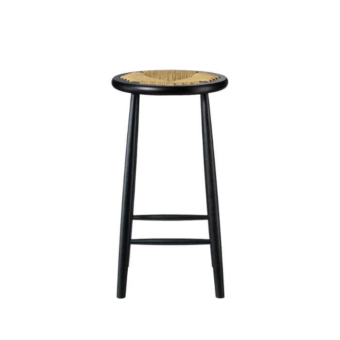 FDB Møbler J165C Counter Stool, Jet Black Oak, Round