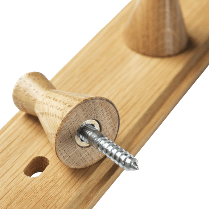 FDB Møbler Q3 Allé Coat Hooks, Nature Lacquered Oak, 5 Hooks