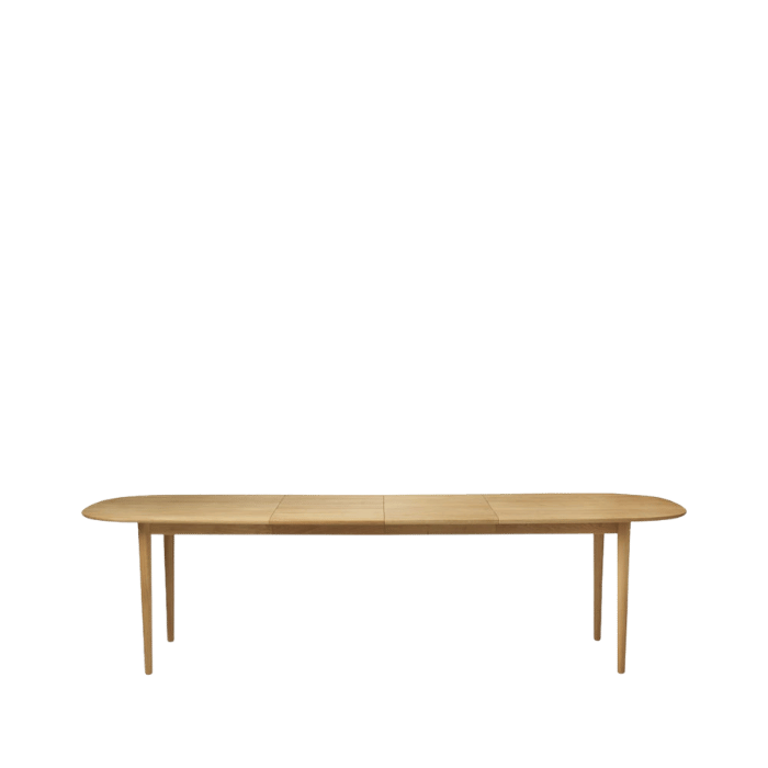 FDB Møbler C63E2TIL Bjørk Dining Table With 2 Extra Leafs, Solid Nature Oiled Oak