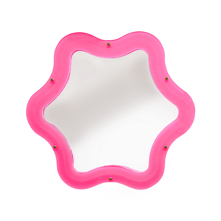 Seletti Supercurve Wavy Mirror Tiny Flower, the tiny flower mirror at a slight angle